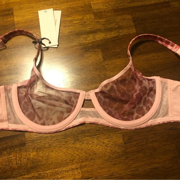 NWT $130 Agent Provocateur Lucky Full Cup Underwired Bra in Pink Leopard - 32B! - Picture 9 of 16